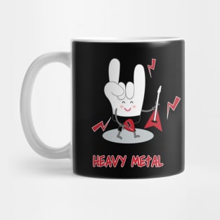 HEAVY METAL HAND HORN WITH GUITAR Mug